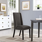 Modway Baron Fabric Dining Chair - Brown-Solid Rubberwood Legs