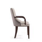 Manhattan Comfort Shubert Modern Faux Leather and Velvet Upholstered Dining Chair Set - Light Grey - Set of 6-Delivered to you Fully Assembled! No Assembly Required