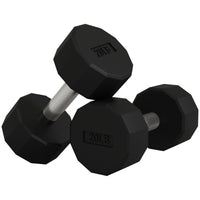 Soozier 20 lb Dumbbell Set - Set of 2-Twelve-sided design prevents rolling, facilitates easy stacking