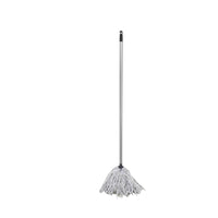 Globe Commercial Products 12 oz Synthetic Yacht Mop - 54" Handle - White-This yacht mop is ideal for floor drying and general mopping in hard to reach areas