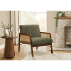 Monarch Specialties - Chaise d'Appoint Moderne Rembourré 30"H Avec des Pieds en Noyer Massif - Tissu Vert-Le rembourrage moelleux en mousse et le dossier légèrement incliné offrent une assise confortable, parfaite pour la lecture, la détente ou les conversations informelles.