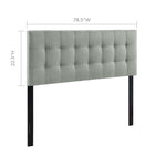 Modway - Lily Tissu rembourré Tête de lit King, Gris-Convient aux lits king size