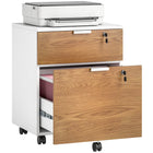 HOMCOM 2-Drawer Letter/A4 Filing Cabinet - Nature Wood-A big drawer with adjustable bars for A4, legal and letter files flexibly

