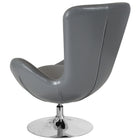 Flash Furniture Egg Series Grey Leather Side Reception Chair-Integrated Curved Arms