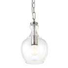 Hudson&Canal - Suspension Verona de 18 cm de large avec abat-jour en verre, Hudson&Canal, nickel brossé/transparent-Comprend un cordon réglable de 6 pieds, compatible avec les variateurs existants, ampoules non incluses