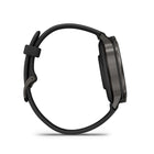Garmin - Venu 4 – 41 mm, Ardoise avec bracelet en silicone noir-Conception (nouveau): Montre intelligente avec un affichage lumineux et coloré, design en acier inoxydable et lampe de poche intégrée