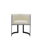 Manhattan Comfort - Chaise de salle à manger moderne Corso 26,38 po en similicuir crème-Chaise de salle à manger moderne pour salle à manger et salon