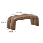 Modway Dax 50.5" Vegan Leather Upholstered Accent Bench - Brown-Vegan Leather Upholstery
