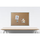 Staples Economy Cork Bulletin Board with Aluminum Frame - 72" x 48"-Aluminum frames made with heavy gauge, etched and satin finish aluminum with four precision mitered corners