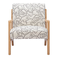 Zuo Runa Accent Chair - Beige/Natural-Exquisite printed fabric