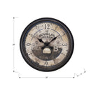 Monarch Specialties Clocks 20" Round Clock - Antique Brown-A durable plastic frame with metal black hands under the protective glass surface, gives it a finished look in a transitional style