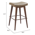 Zuo Divat Barstool - Taupe/Walnut - Set of 2-6