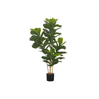 Monarch Specialties 41" Artificial Indoor Fiddle Tree - Floor - Black Pot-Add a tropical burst of greenery to any floor of your home or office with this 41" tall artificial indoor fiddle tree in a 5" black pot