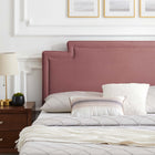 Modway Liva Performance Velvet Twin Bed with Wood Legs and Gold Sleeves - Dusty Rose-Wood Slat Support System