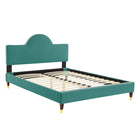 Modway Aurora Performance Velvet Full Bed - Teal-Full Bed