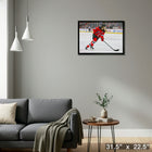 Nico Hischier New Jersey Devils - Framed Canvas - 31" x 22"-Ready to hang - arrives fully assembled