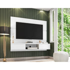 Manhattan Comfort Vernon 62.99" Mid-Century Modern Floating Entertainment Center - White-Brackets to Mount TV on Panel Included