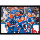 Edmonton Oilers Celebration - Framed Canvas - 31" x 22"-Premium canvas print with gallery-wrapped edges