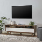 Modway Transmit 60" TV Stand - Walnut White-Smooth Wood Grain Laminate