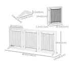 PawHut Folding Freestanding Pet Gate with 2 Support Feet - White-Colour: White 