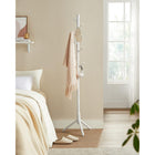 Boutique Home Adjustable Free-Standing Coat Rack - 8 Hooks - 3 Height Options - White-Product Weight: 2.2 kg