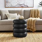 Modway Ellery Round Stacked Wood Side Table - Wirebrush Black-Arrives Fully Assembled