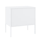 Manhattan Comfort Ava 23.6" Modern Accent Cabinet - White-Steel: Cleaning: Wipe with a soft, dry cloth. For tough stains, use a mild detergent with water, followed by a dry cloth to prevent water spots. Avoid: Using abrasive pads that can scratch the surface. Avoid leaving water or moisture on the surface for long periods. Care: Regularly check for rust, especially in humid environments. If rust develops, use a metal polish or rust remover. Protection: Use placemats or coasters to prevent scratches or dents