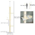 PawHut 87" - 102" Floor-To-Ceiling Cat Tree with Anti-tip Kit - Yellow-Integrated hanging toys entertain cats, preventing boredom 
