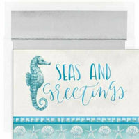 JAM Paper Christmas Cards & Matching Envelopes Set - 7-6/7" x 5-5/8" - Seas & Greetings - 18 Pack-Seas & Greetings Design