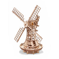 EWA Eco-Wood-Art Windmill 3D Wooden STEM Construction Kit - Set of 227-Eco-friendly 3D STEM model to assemble and customize at school or home