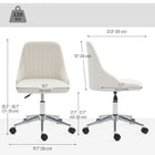 Vinsetto Vanity Office Chair with Swivel Wheels - Cream White-Swivel wheels and seat ensure easy and quick mobility