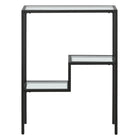 Hudson&Canal Lovett 22"W Console Table - Blackened Bronze-Features a durable tempered glass top and shelves