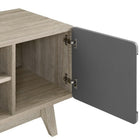 Modway Tread 70" Media Console TV Stand - Natural Grey-Two Cable Management Holes