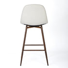 Homy Casa - Tabourets de Bar Modernes 26'' avec Tissu Beige et Pieds en Métal Noyer - Paquet de 2-Repose-pieds inclus: Repose-pieds intégré pour un confort supplémentaire lors de longues sessions assises.
