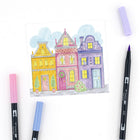 Tombow Dual Brush Pen, Pastel, 10/Pack-Brush Tip works like a Paint Brush to create fine, medium or bold strokes