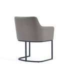 Manhattan Comfort - Fauteuil de salle à manger moderne Serena 23,03 po en similicuir gris-Parfait pour une utilisation comme fauteuil de salle à manger et chaise d’appoint