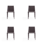 Manhattan Comfort - Lot de 4 chaises de salle à manger modernes Paris 18 po en similicuir gris-Chaise de salle à manger moderne parfaite pour la salle à manger et le bureau à domicile Lot de 4