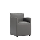 Manhattan Comfort Anna Square 22.83" Modern Faux Leather Upholstered Dining Armchair - Pewter - Set of 2-Seat Height: 19.69
