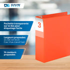 Davis Group Super économie, Reliure à anneaux en “D” inclinés 3 po, paquet de 6 – orange-Anneau En D, Non Verrouillable