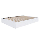Nexera 3-Drawer Storage Bed Frame - Queen Size - White-3 drawers mounted on metal slides that can be installed on the left or the right side of the bed, at your convenience