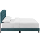 Modway Amelia Performance Velvet Queen Bed - Sea Blue-Wood Frame/LVL Slats/MDF Headboard