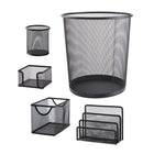 Logix Metal Mesh Office Stationery Set-Crafted from sturdy metal mesh, ensuring long-lasting use and resistance to wear and tear
