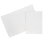 JAM Paper Two-Pocket Textured Linen Business Folders - White - 6 Pack-White Linen Folder