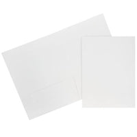JAM Paper Two-Pocket Textured Linen Business Folders - White - 6 Pack-White Linen Folder