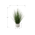Monarch Specialties 21" Artificial Indoor Grass - Table - White Pot-This easy-care plant is made from the highest quality materials and requires no maintenance or watering, for a sustainable, environmentally friendly decorative accent that will last a lifetime