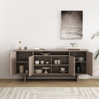 Manhattan Comfort Ella 70.9" Modern Sideboard - Mocha-Thick Rectangular 6.9 in. Sled Legs Offer Stability and a Unique, Modern Twist on a Classic Sled-Base