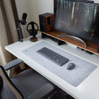 BlueDiamond Large Premium Felt Deskpad for Home Office Gaming Anti-Slip Rubber Bottom - 35.4" L x 15.7" W - Lunar-Overall Dimensions: 25.6" L x 11.8" W x 0.12" H