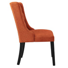 Modway Baronet Button Tufted Fabric Dining Chair - Orange-Non-Marking Foot Pins