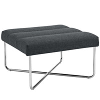 Modway Reach Upholstered Fabric Ottoman - Grey-Modern Ottoman