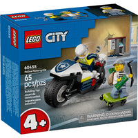 LEGO - City Police La poursuite en moto de police -Moto de police jouet pour les enfants de 4 ans et plus - Faites découvrir à votre héros du quotidien un monde de jeu imaginatif avec l’ensemble de jeu LEGO City La poursuite en moto de police